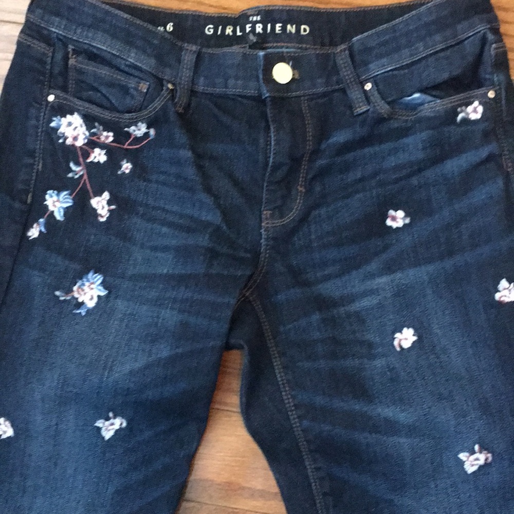 White House Black Market Embroidered Jeans
